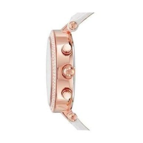 Michael Kors Ladies Parker Rose Gold/White Leather Chronograph Watch - MK2281 - Image 2
